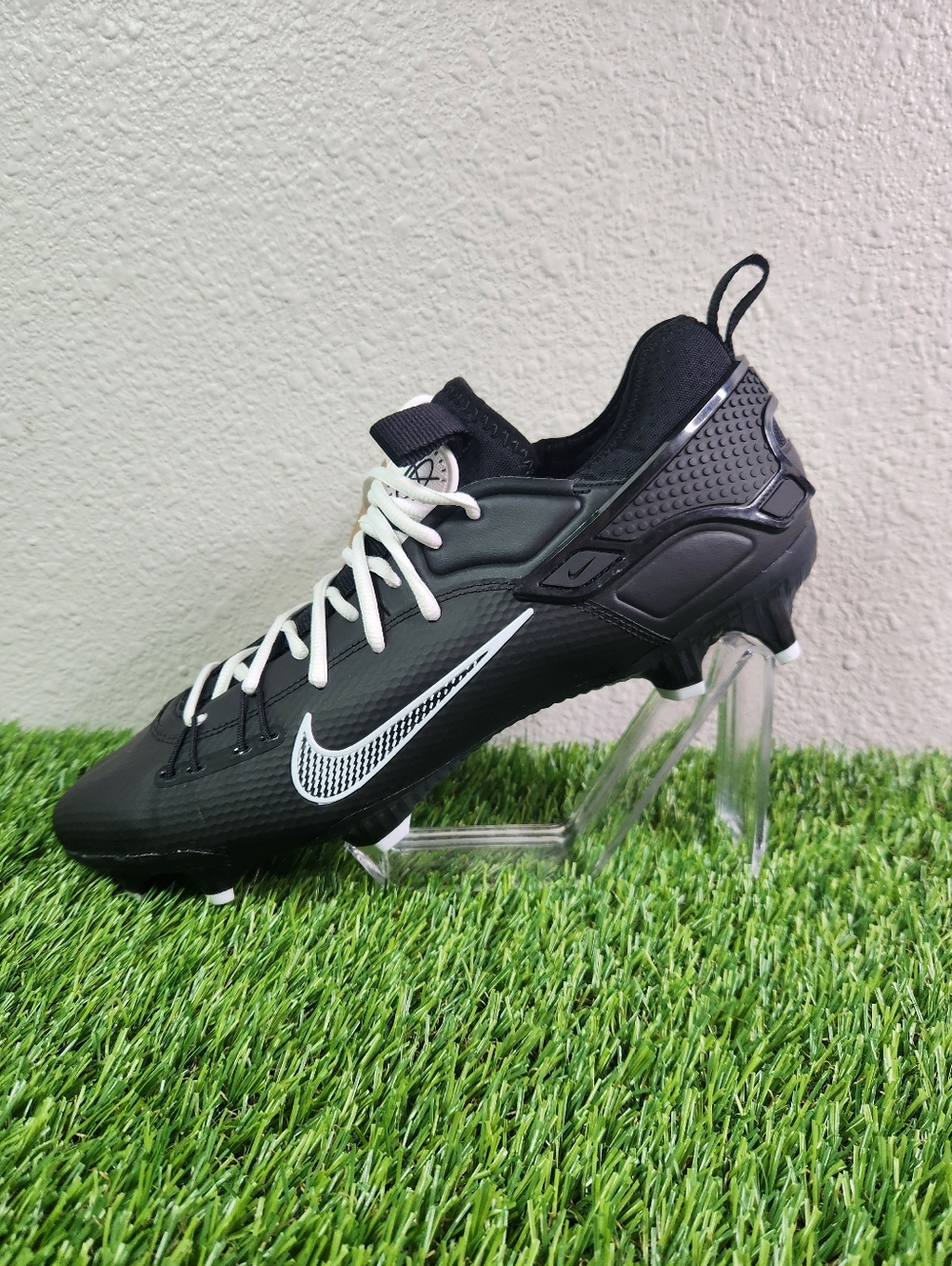Nike Huarache 9 Elite Low LAX Lacrosse Cleats Black White Sz 12 (FD0089-002)